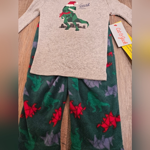 Boys dinosaur Christmas pajamas - Picture 2 of 5